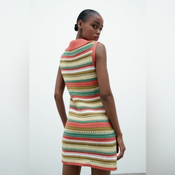 Zara Striped Knit Dress M - Picture 4 of 10
